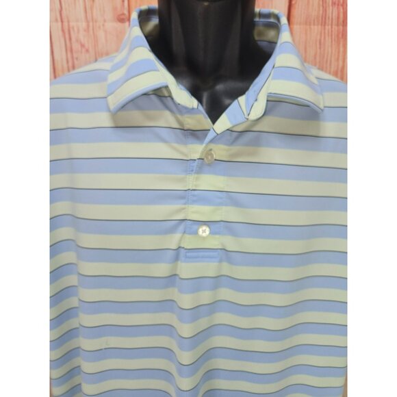 FootJoy Mens XL Striped Polo Shirt  Blue & Green - Picture 3 of 8